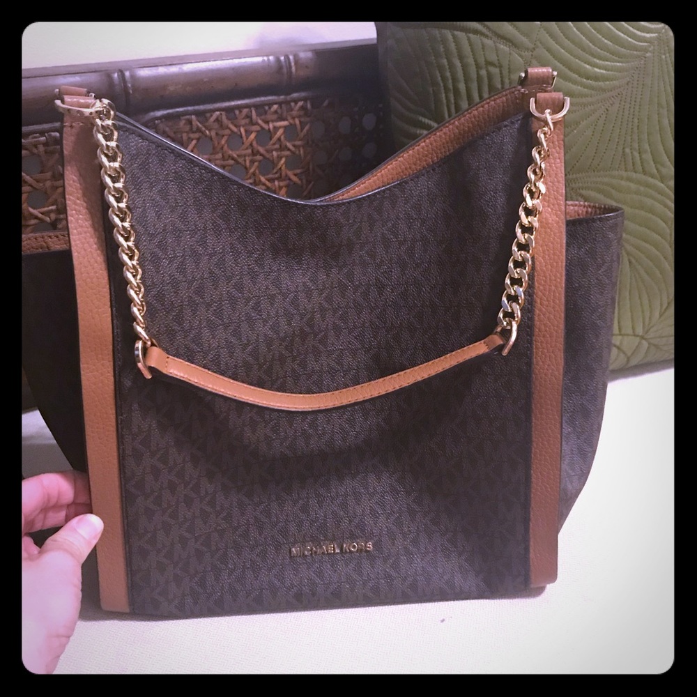 Brown and Gold Michael Kors tote